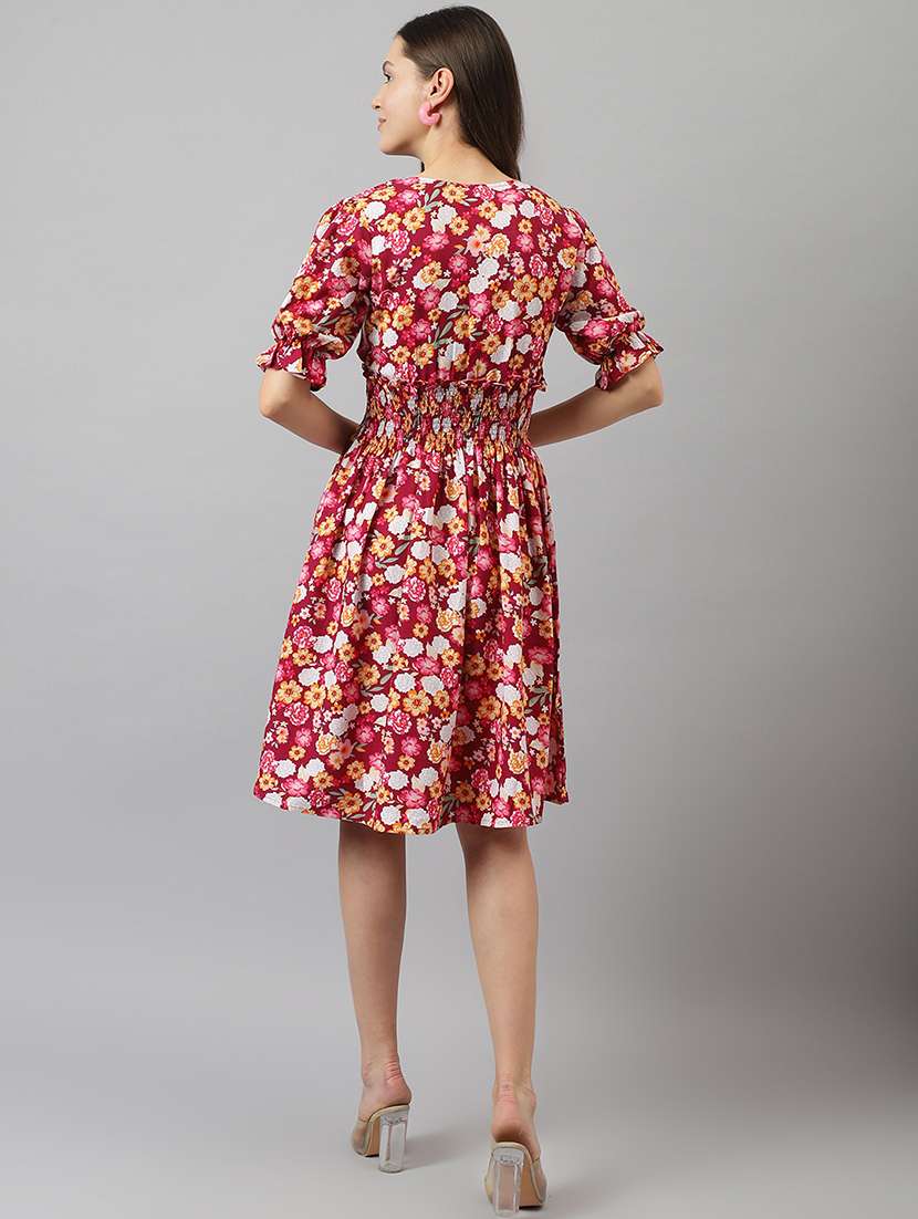 women's fit & flare floral dress - 20083133 - Standard Image - 3