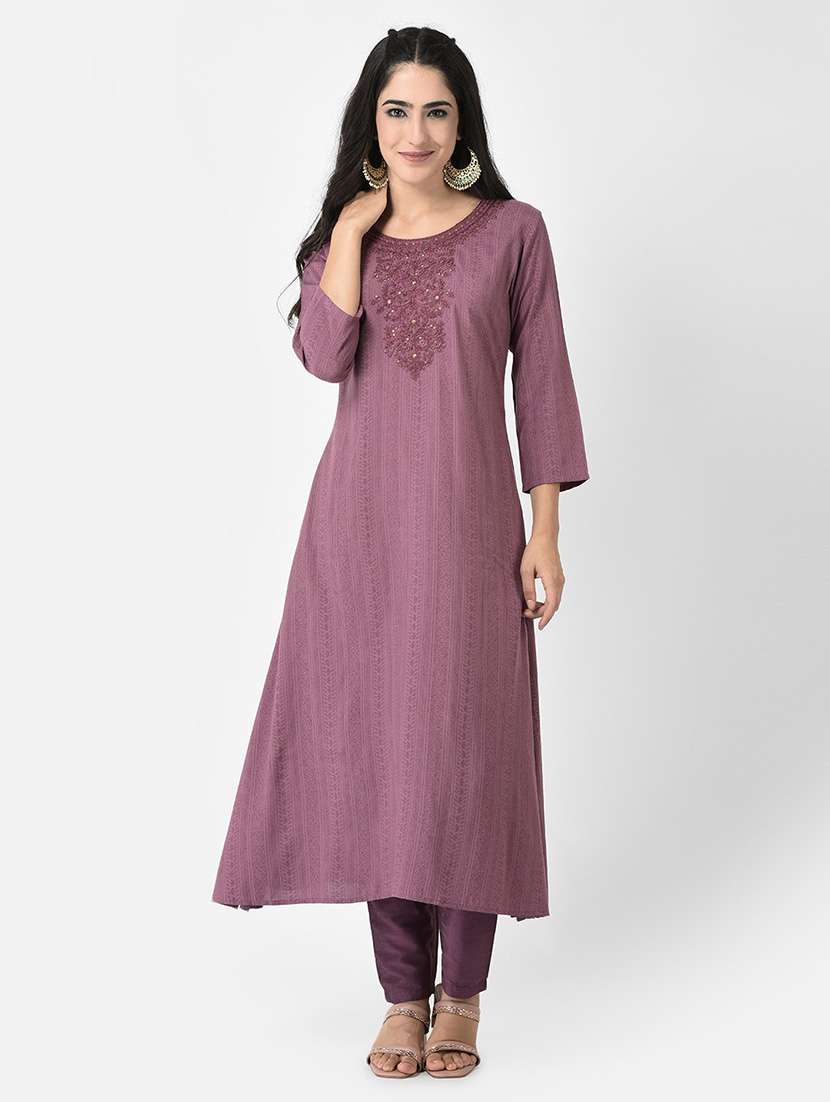 round neck printed a-line kurta - 20083161 - Zoom Image - 0