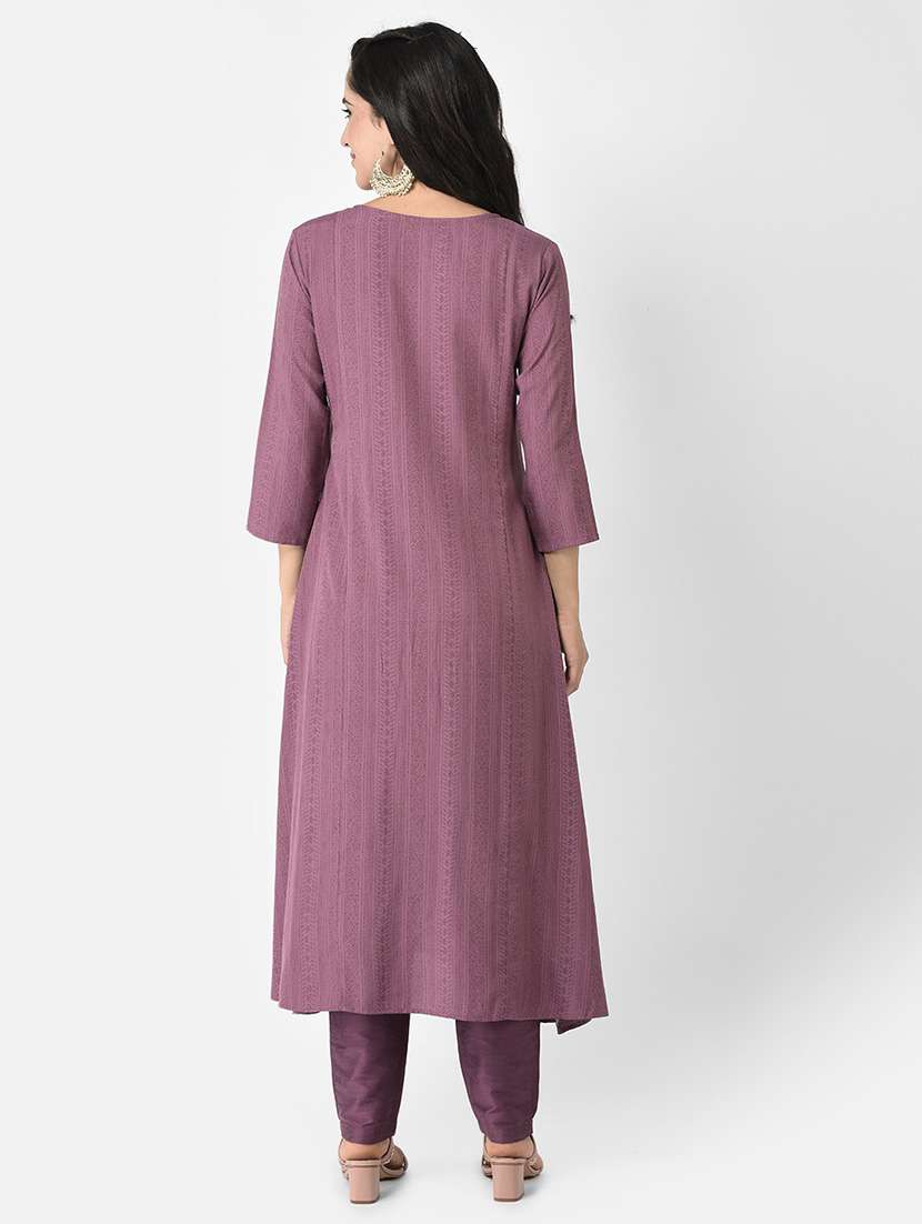 round neck printed a-line kurta - 20083161 - Standard Image - 3