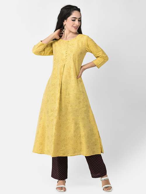 round neck printed a-line kurta - 20083183 - Standard Image - 0
