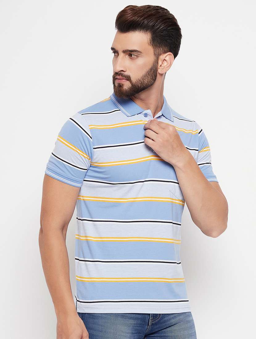 polo neck striped polo t-shirt