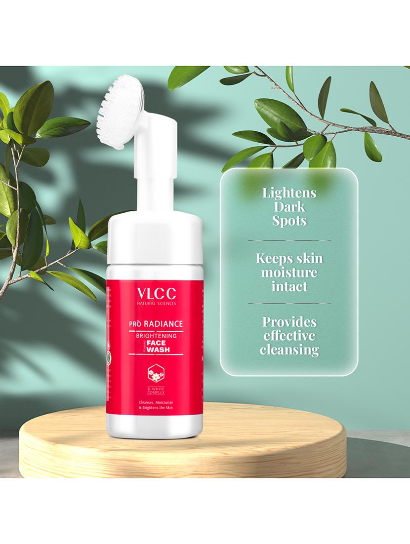vlcc pro radiance skin brightening foaming face wash cleanses, moisturize & brightens the skin - 100 ml ( pack of 4 ) - 20084818 - Standard Image - 3
