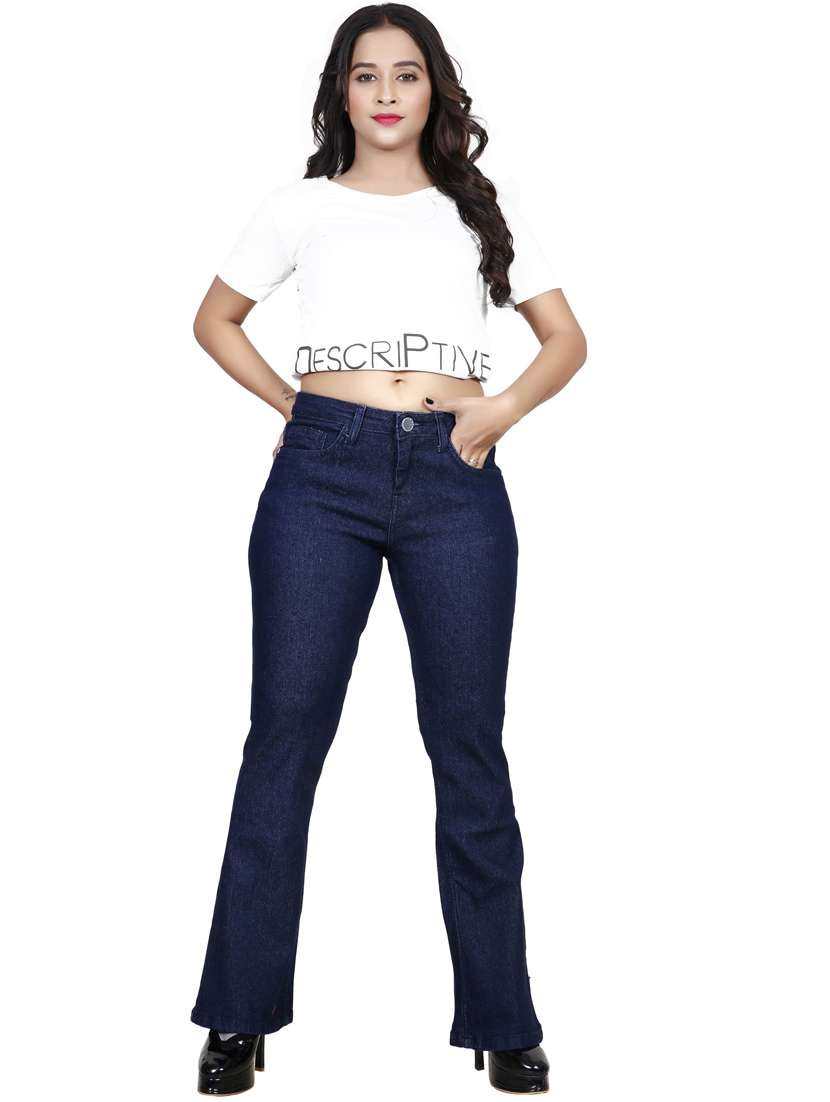 dark blue solid mid rise denim jean - 20085279 -  Standard Image - 3