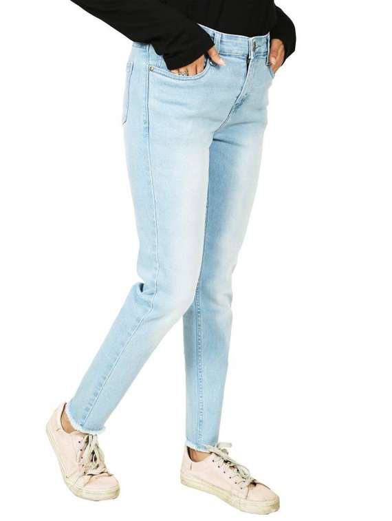 light blue solid mid rise denim jean - 20085286 -  Zoom Image - 0
