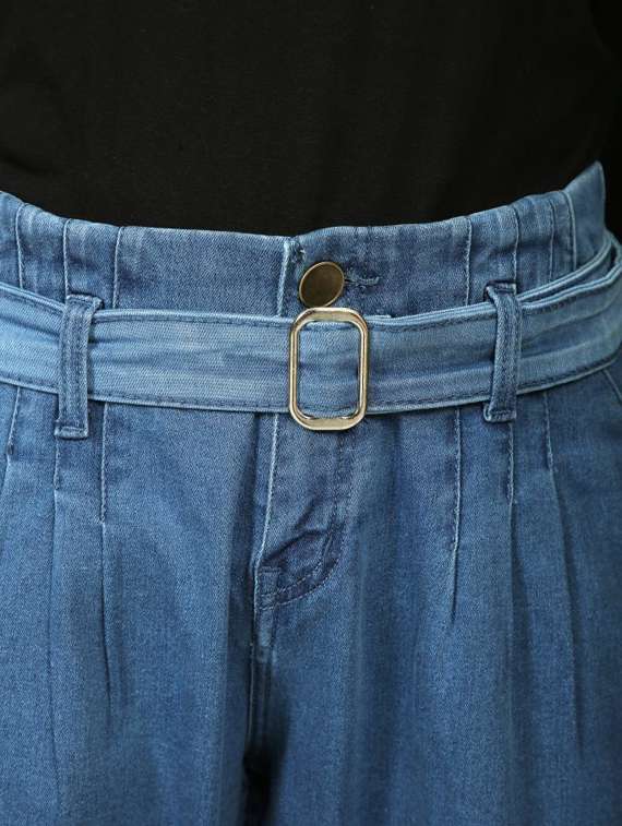 dark blue solid mid rise denim jean - 20085287 -  Standard Image - 3