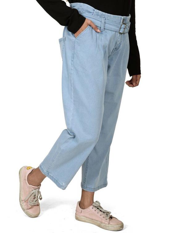 light blue solid mid rise denim jean - 20085288 - Zoom Image - 0