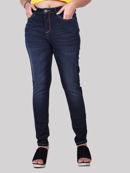 dark blue solid mid rise denim jean - 20085290 -  Standard Image - 0