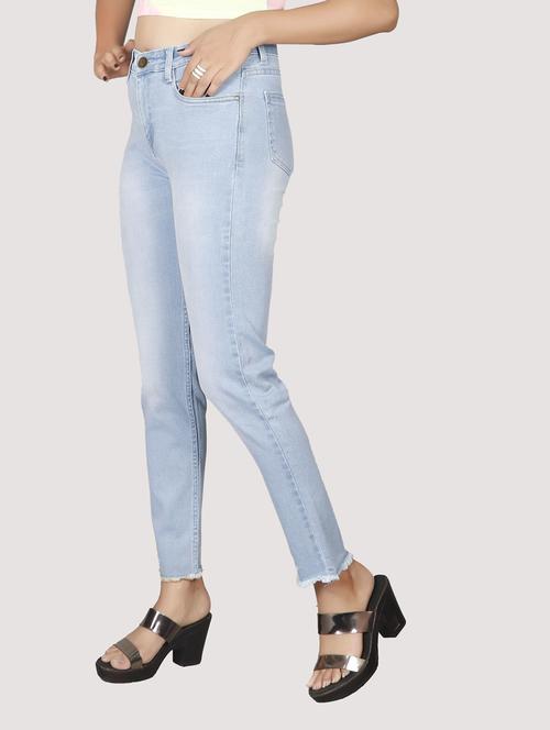 light blue solid mid rise denim jean - 20085300 - Standard Image - 0