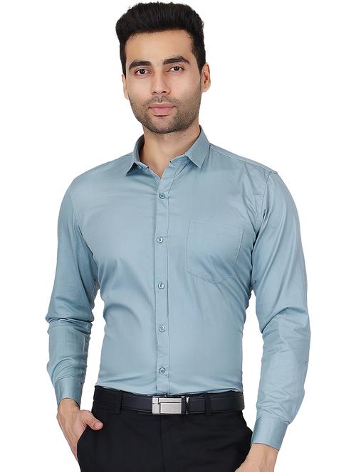 blue cotton casual shirt - 20085375 - Standard Image - 0