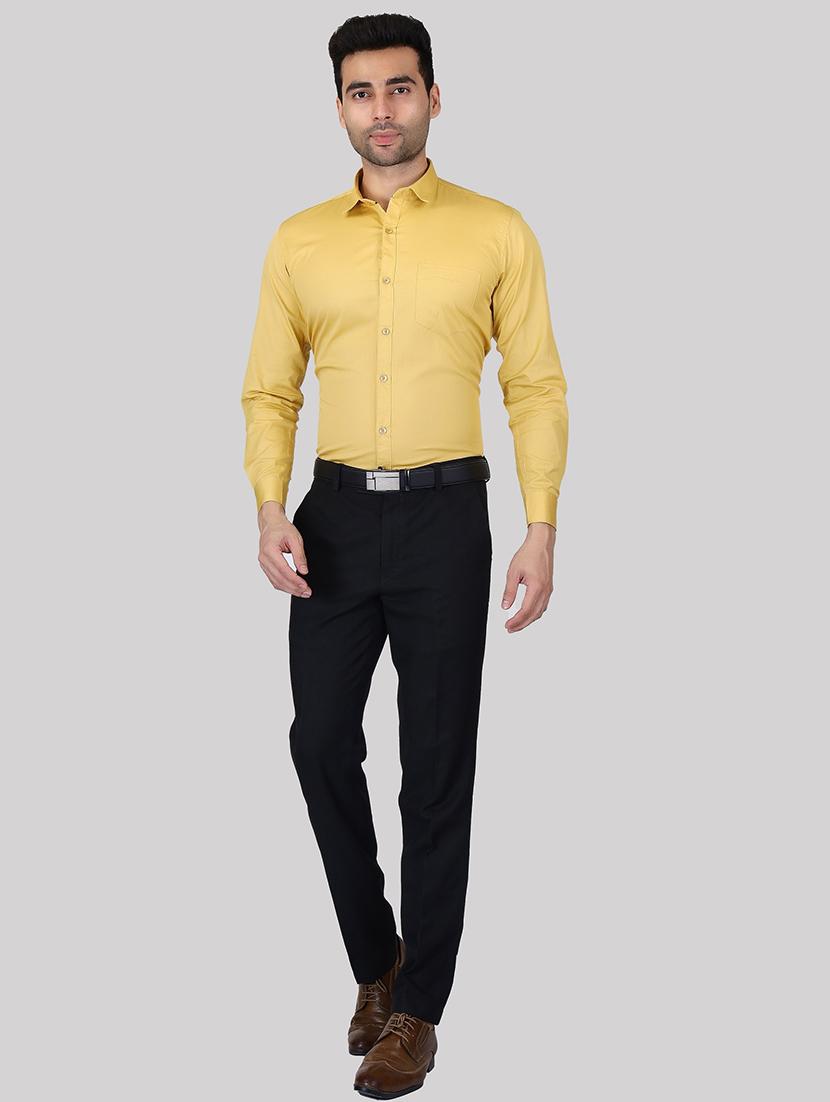khaki cotton casual shirt - 20085377 - Standard Image - 3