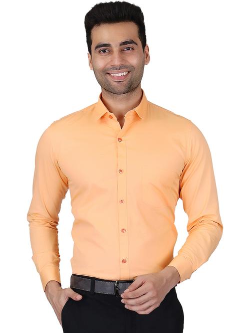 orange cotton casual shirt - 20085383 - Standard Image - 0