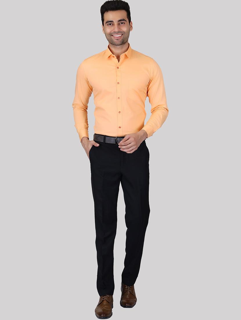 orange cotton casual shirt - 20085383 - Standard Image - 3