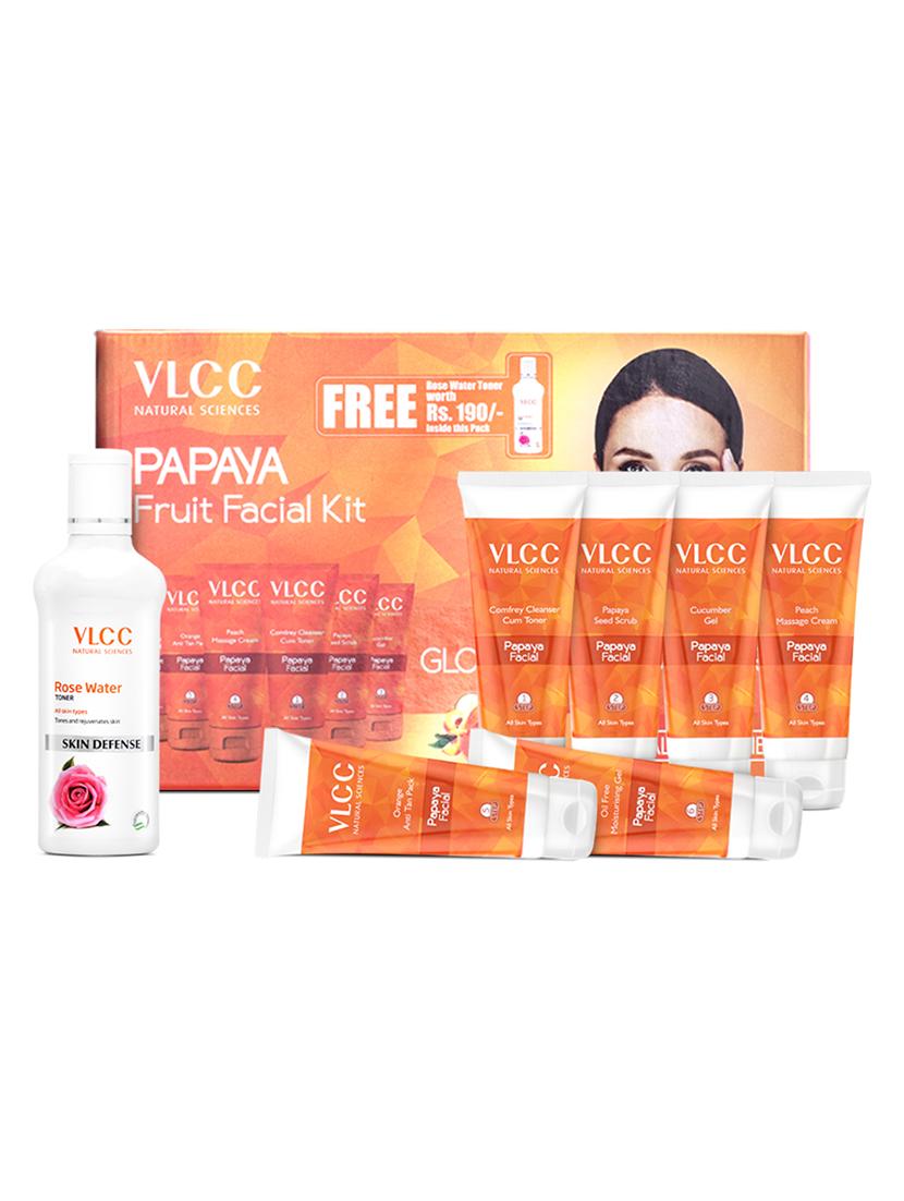 vlcc papaya fruit facial kit - 300 g with free rose water toner - 100 ml - 20085541 - Zoom Image - 0
