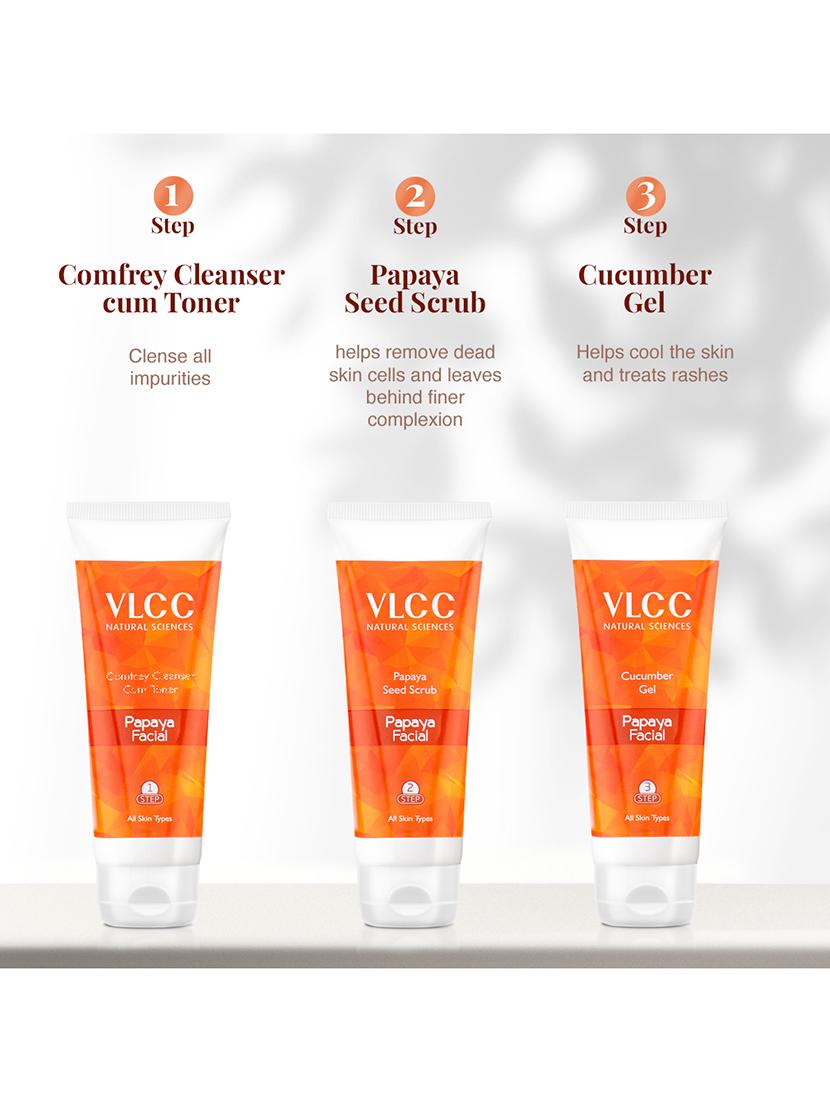vlcc papaya fruit facial kit - 300 g with free rose water toner - 100 ml - 20085541 - Standard Image - 3