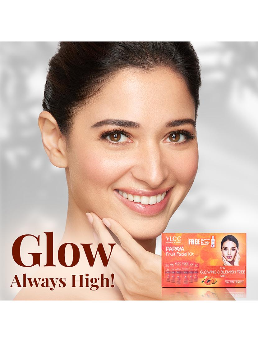 vlcc papaya fruit facial kit - 300 g with free rose water toner - 100 ml - 20085541 - Standard Image - 8