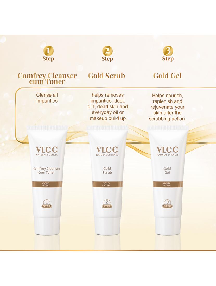 vlcc gold facial kit for luminous & radiant complexion - 60 g ( pack of 6 ) - 20085547 - Standard Image - 3