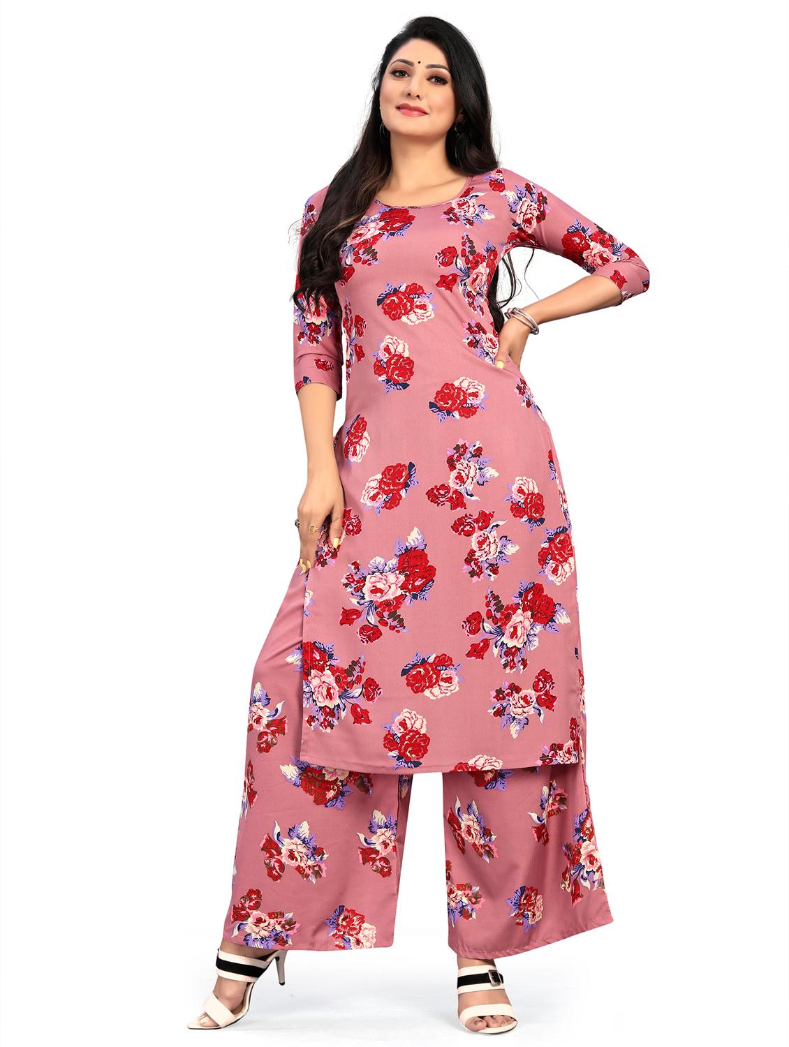 floral printed kurta palazzo set - 20087409 - Zoom Image - 0