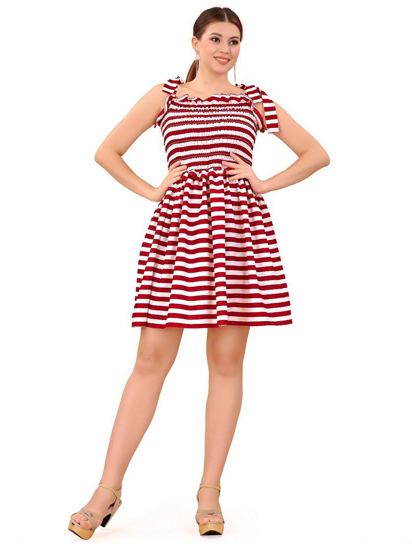 red crepe fit & flare dress - 20087715 -  Zoom Image - 0