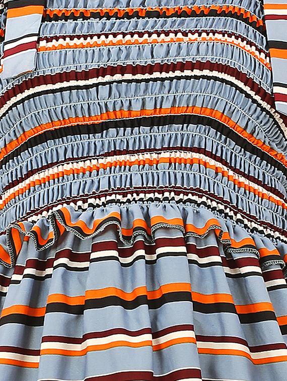 grey stripes fit & flare dress - 20087729 - Standard Image - 3