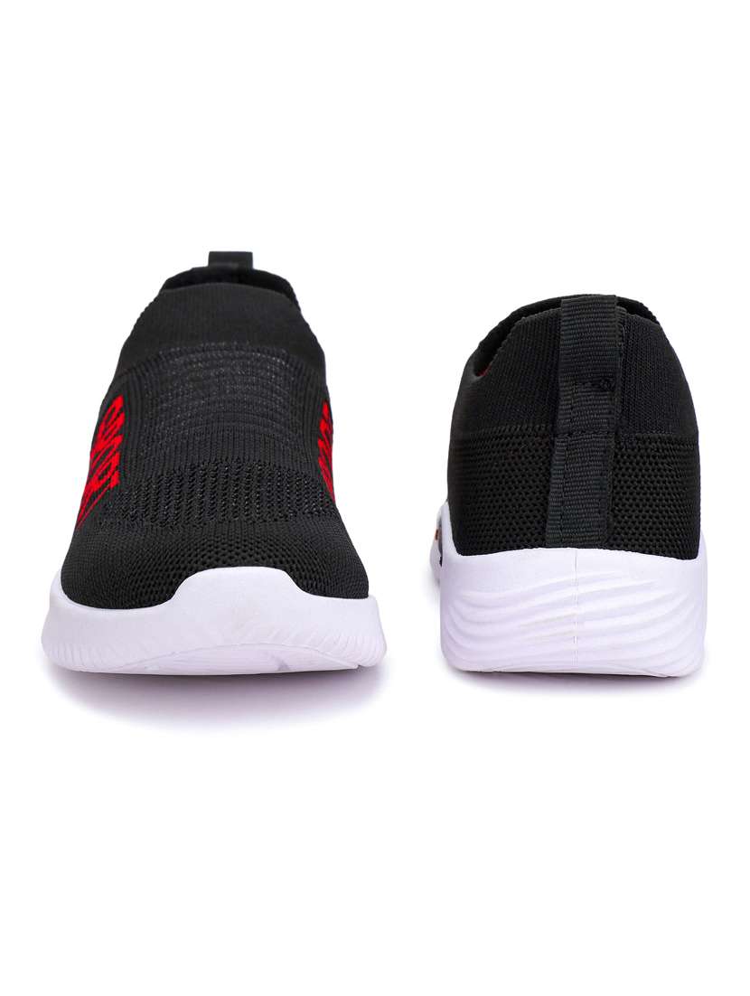 black solid slip-on sports shoes - 20088078 - Standard Image - 3