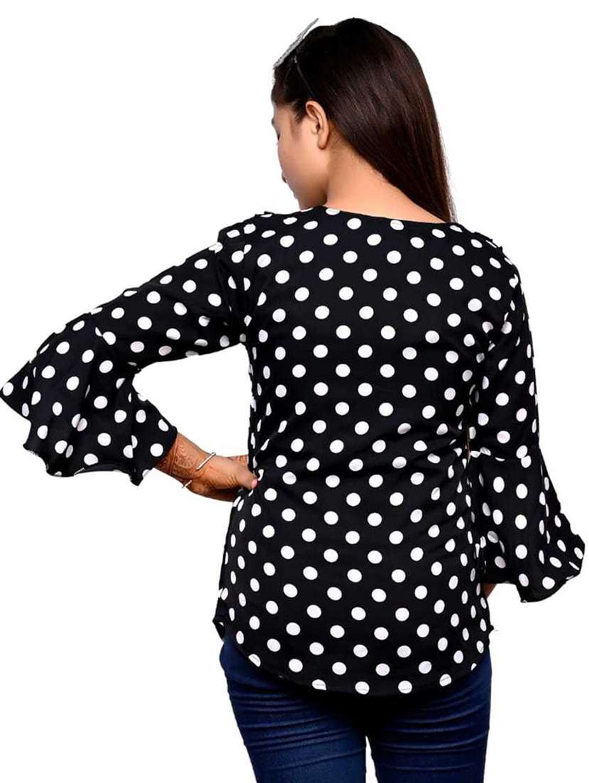printed cotton blend regular top - 20088254 - Standard Image - 3