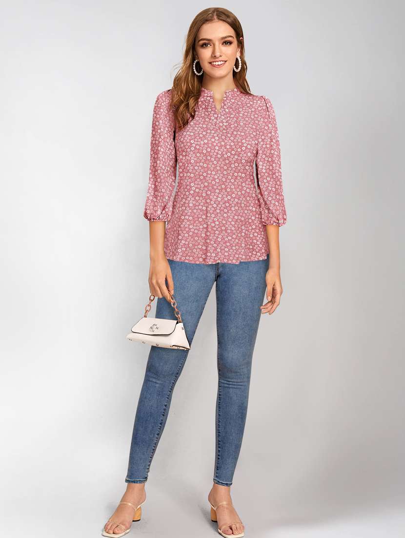 women's straight notch neck top - 20088979 -  Standard Image - 3