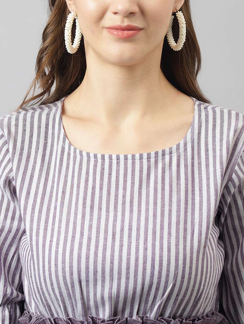 women's peplum round neck top - 20088985 -  Standard Image - 3