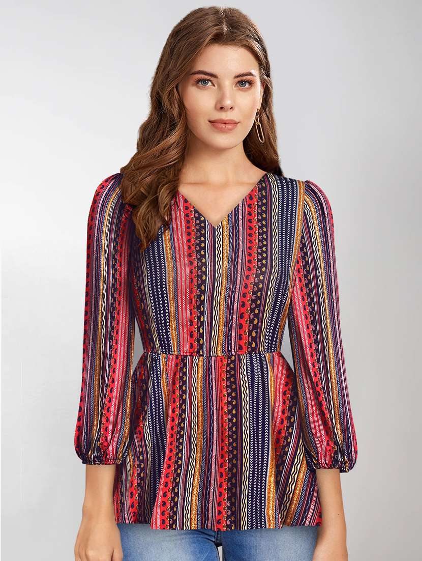 women's peplum v neck top - 20088990 -  Zoom Image - 0