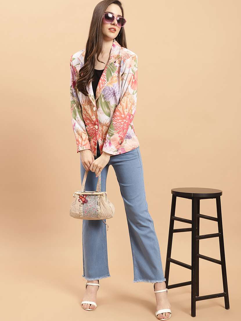 multi colored floral single breasted blazer - 20089133 - Standard Image - 3