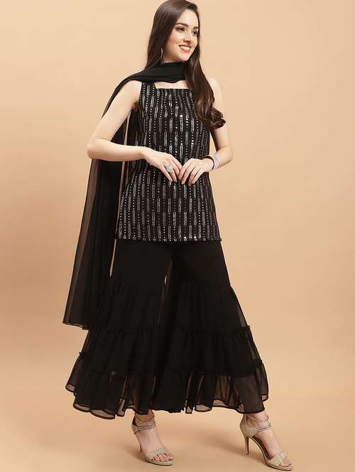 women kurta sharara set with dupatta
