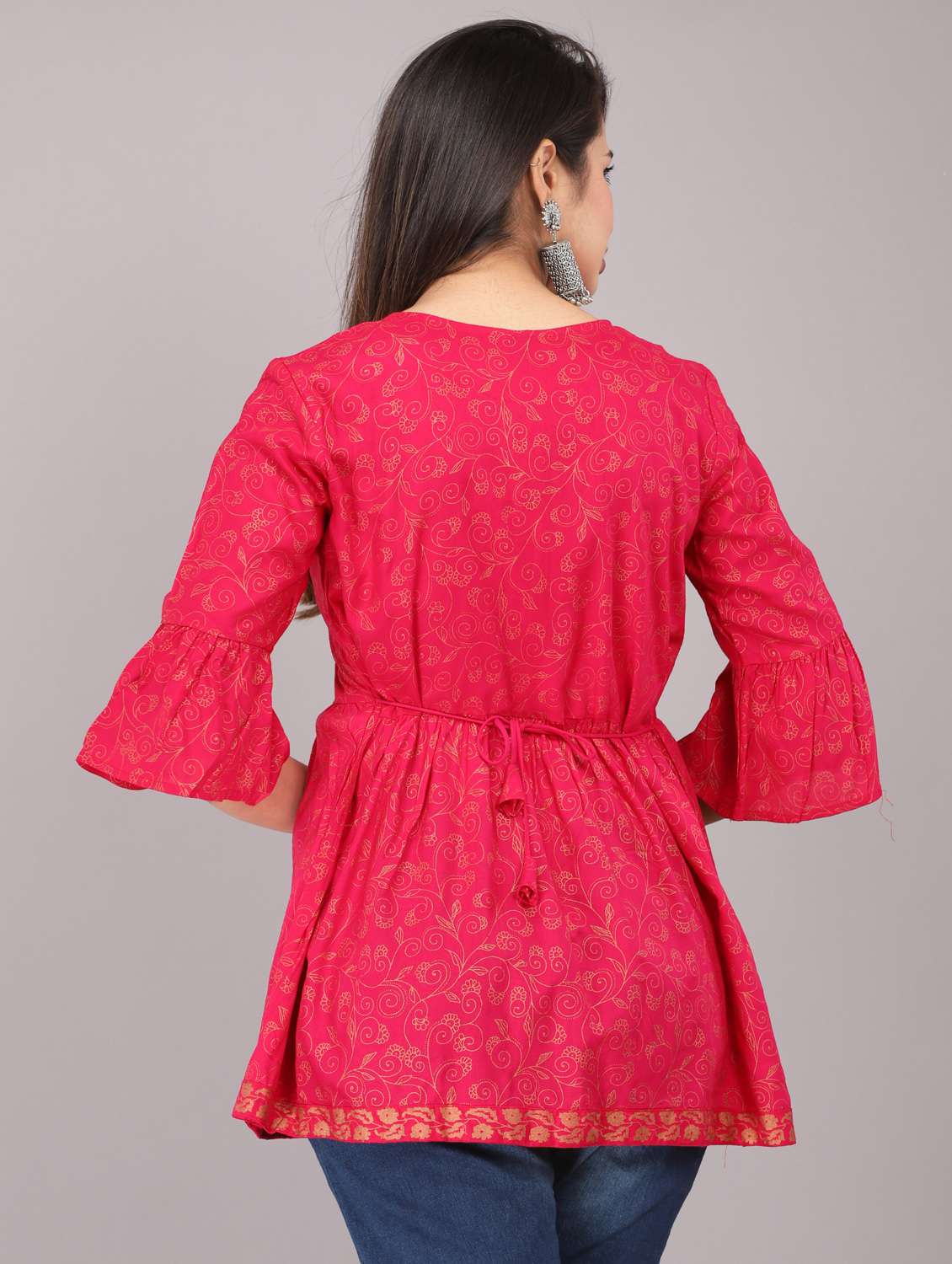 pink printed regular top - 20097817 - Standard Image - 3