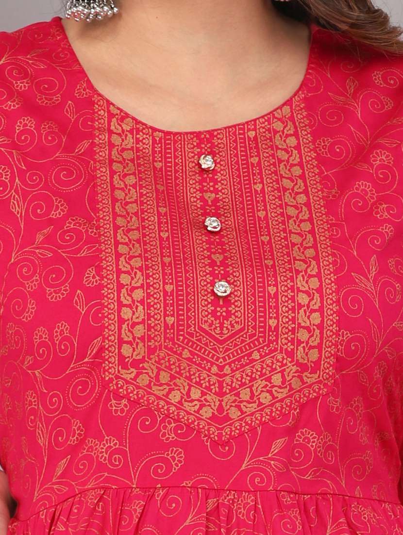 pink printed regular top - 20097817 - Standard Image - 5