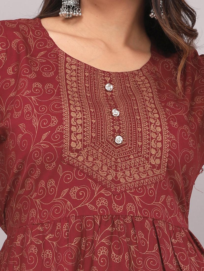 red printed regular top - 20097819 - Standard Image - 5