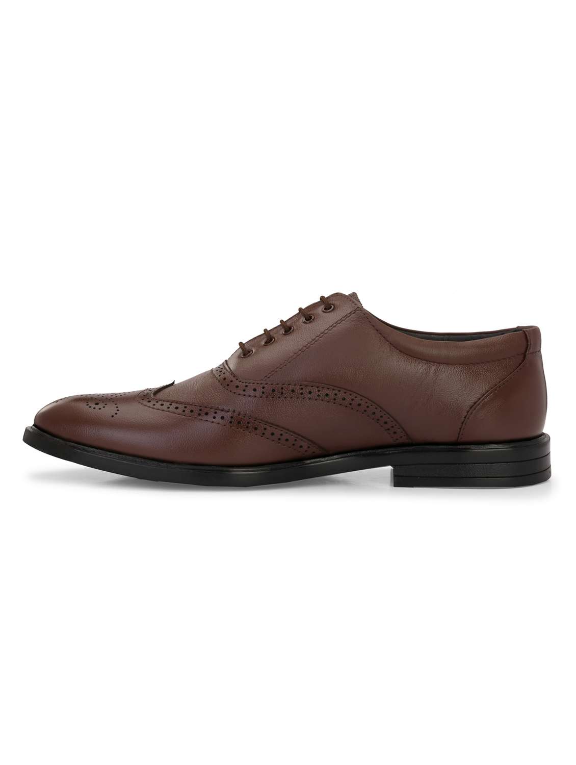 brown leather laceup brouges - 20097828 -  Standard Image - 3