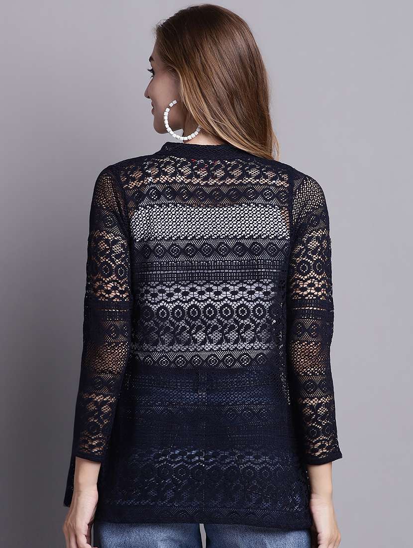 black cotton shrug - 20098146 -  Standard Image - 3