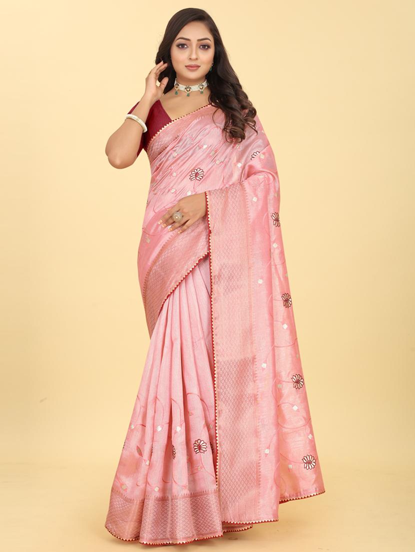 embroidered saree with blouse - 20098167 - Zoom Image - 0