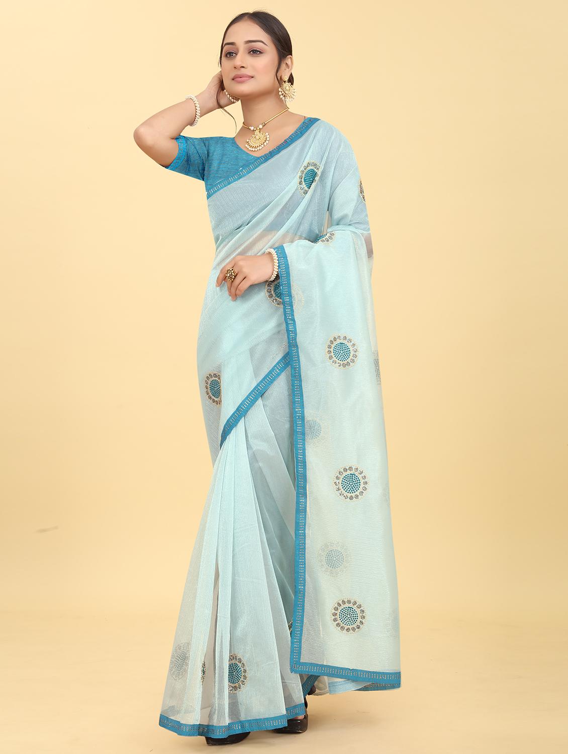 women's embellished saree with blouse - 20098169 - Zoom Image - 0
