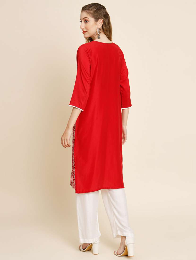 women's straight kurta - 20098310 -  Standard Image - 3