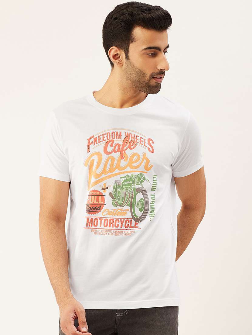 round neck printed regular t-shirt - 20098857 -  Zoom Image - 0