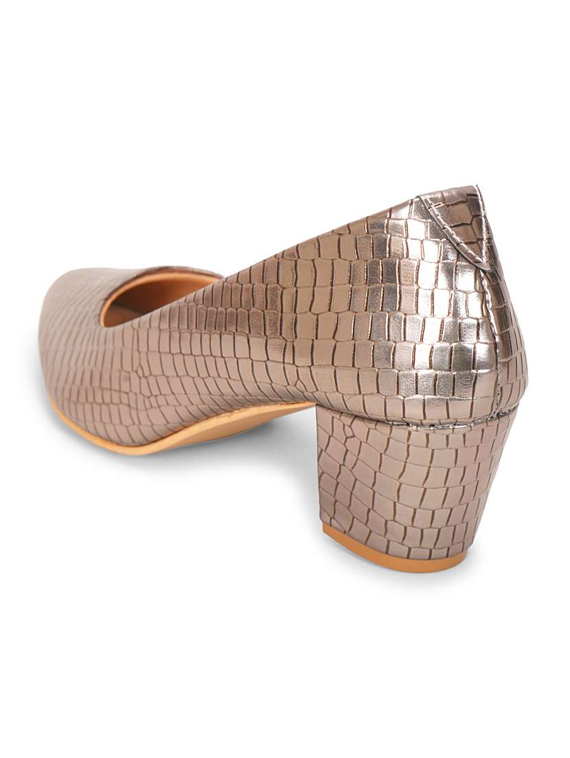 copper textured block heel - 20101658 -  Standard Image - 3
