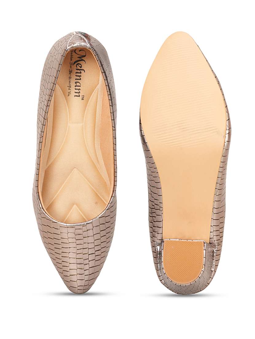 copper textured block heel - 20101658 -  Standard Image - 5