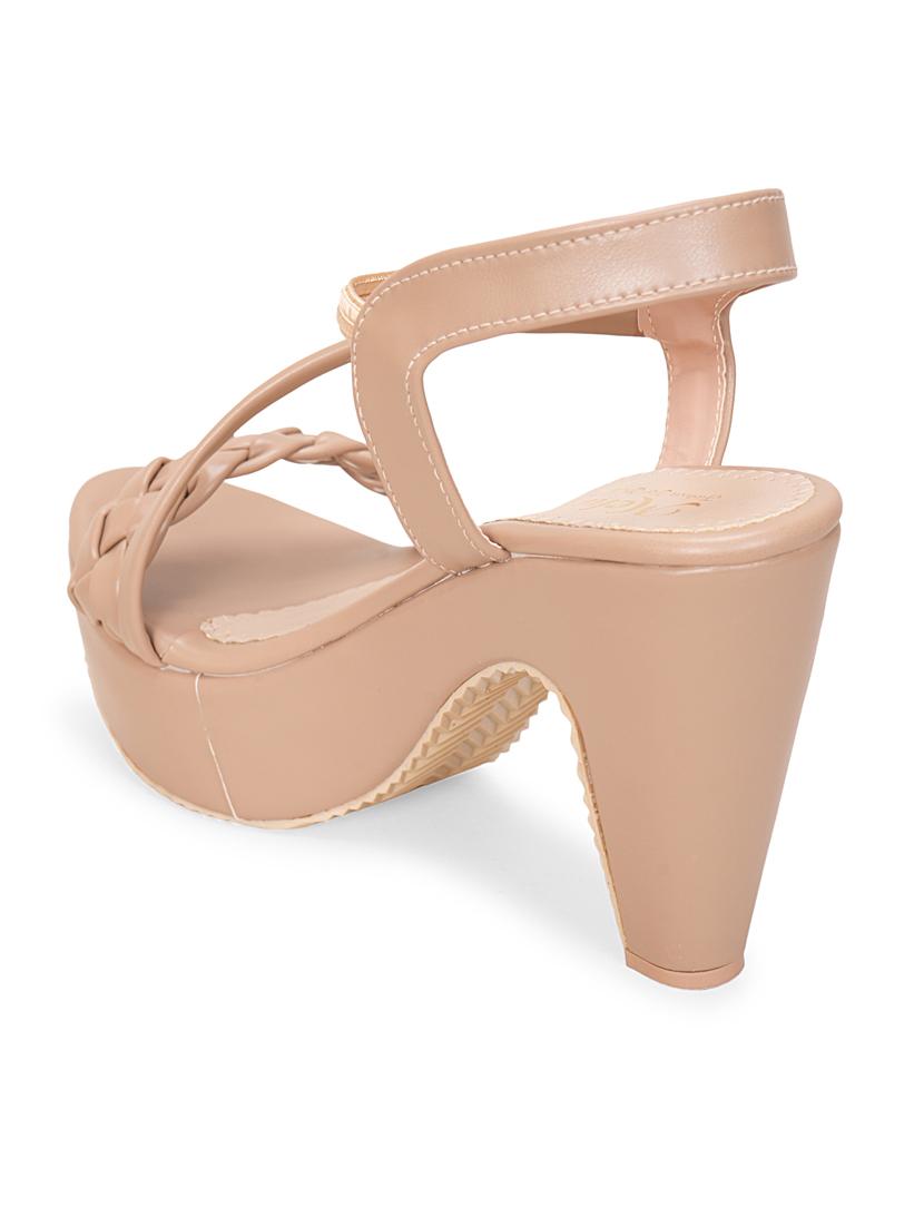 beige ankle strap block heel - 20101678 - Standard Image - 3