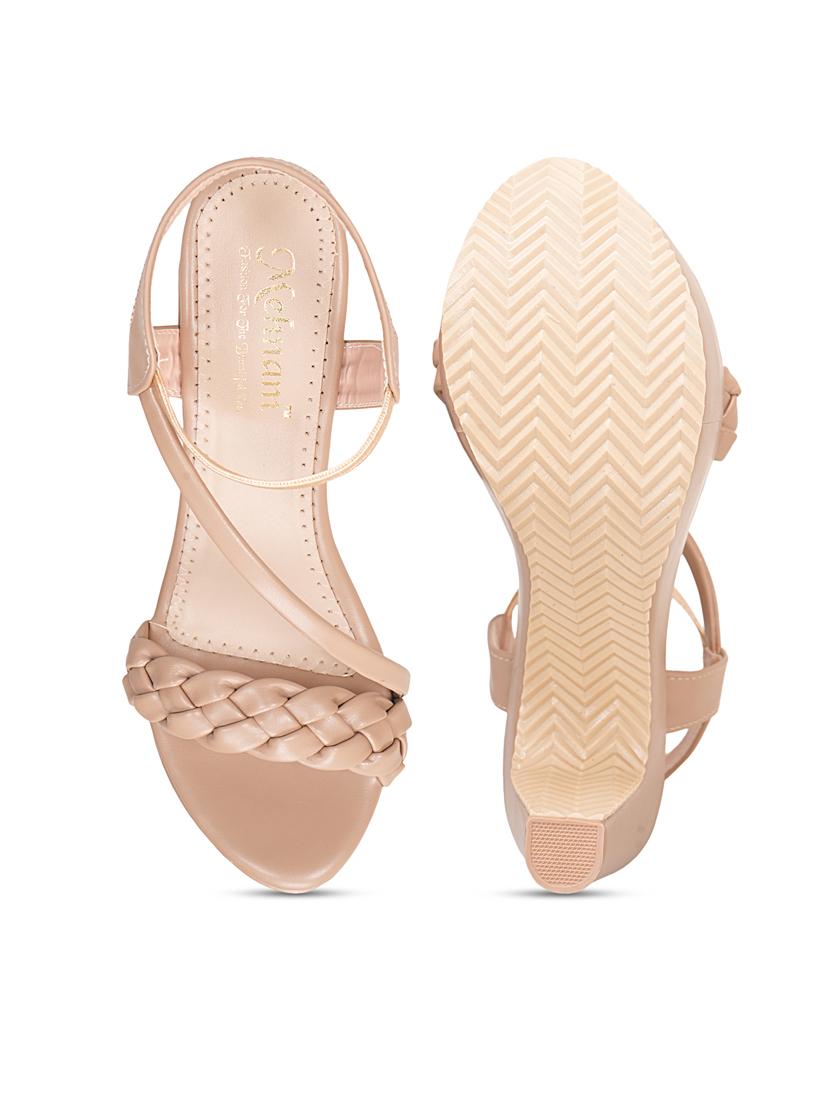 beige ankle strap block heel - 20101678 - Standard Image - 5
