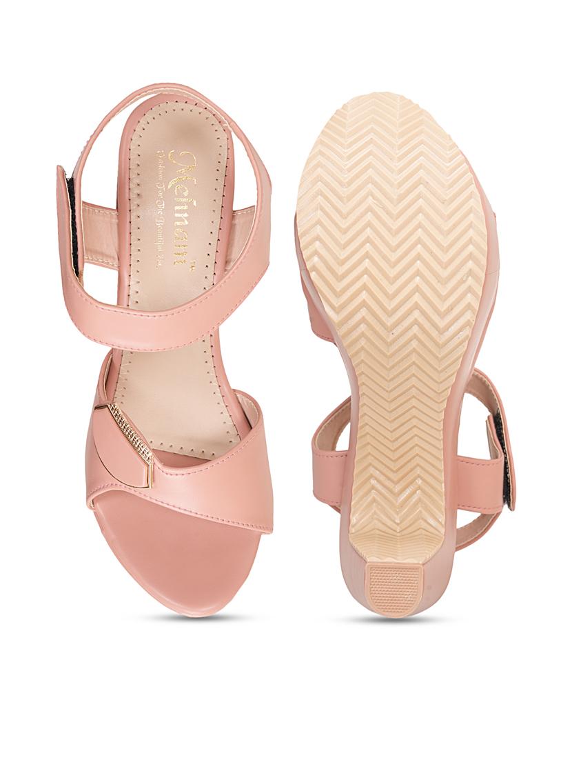 peach ankle strap block heel - 20101679 - Standard Image - 5