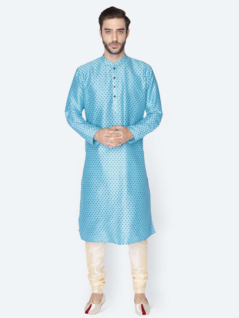mandarin neck printed long kurta - 20101784 - Zoom Image - 0