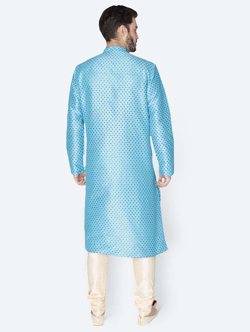 mandarin neck printed long kurta - 20101784 - Standard Image - 3
