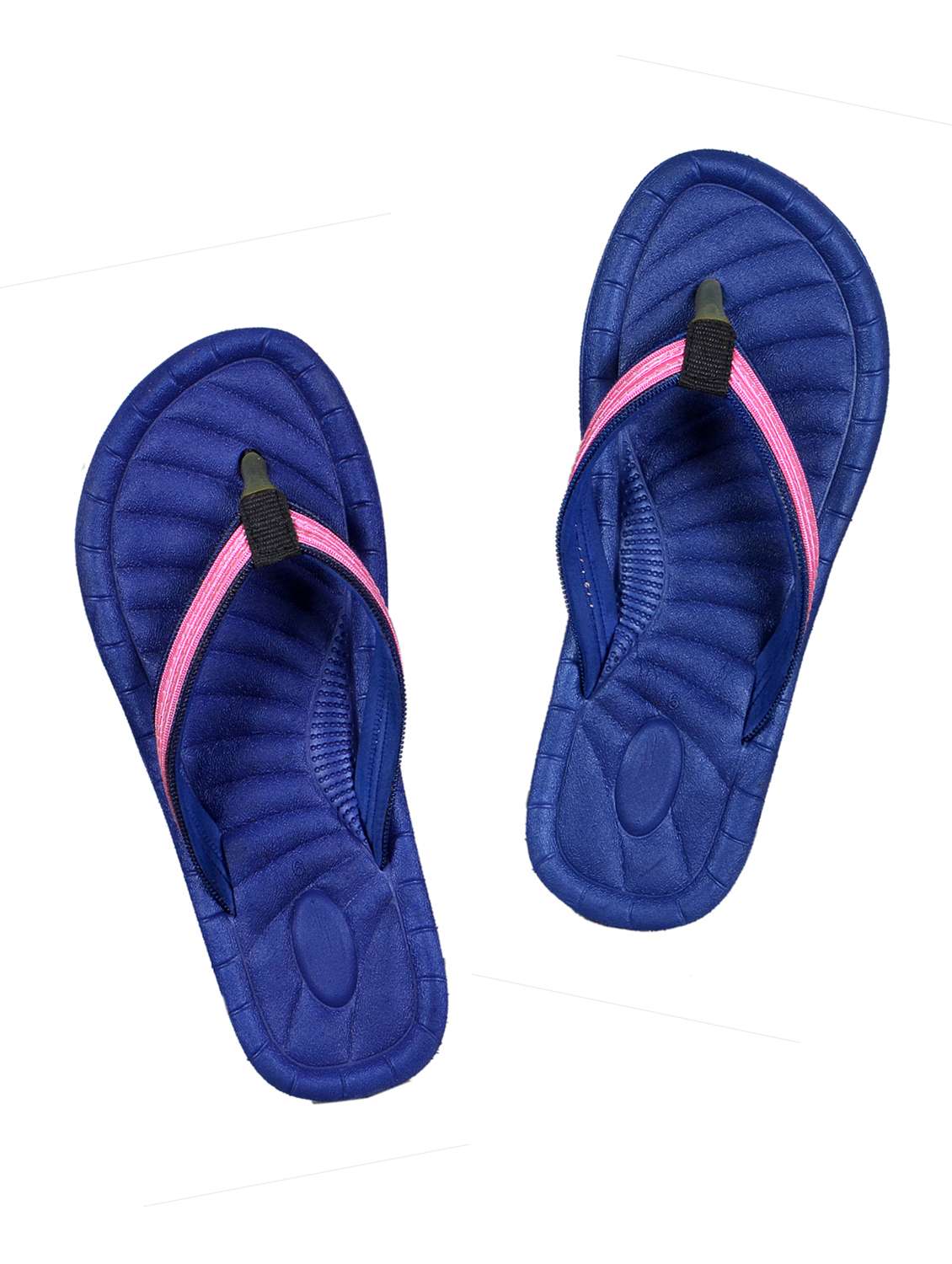 blue textured slippers