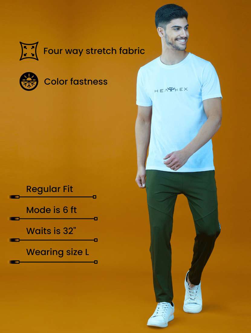 green solid track pant - 20101882 -  Standard Image - 3