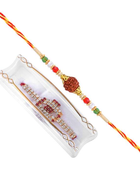 2 rakhi rakshabandhan set combo for bhaiya bhabhi brother bhai (pack of 2 ) - 20101976 -  Standard Image - 3
