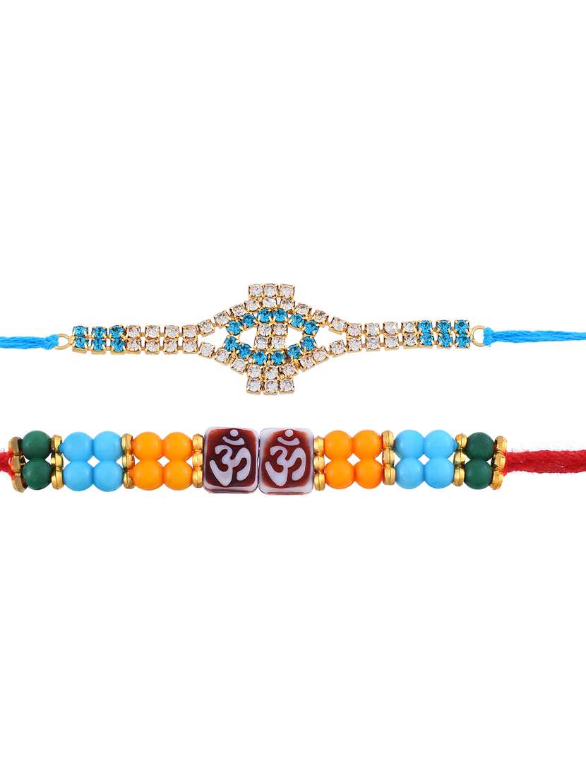 2 rakhi rakshabandhan set combo for bhaiya bhabhi brother bhai (pack of 2 )